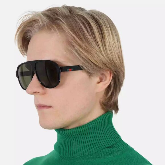 NEW Gucci Green Pilot Men's Sunglasses - Picture 1 of 4